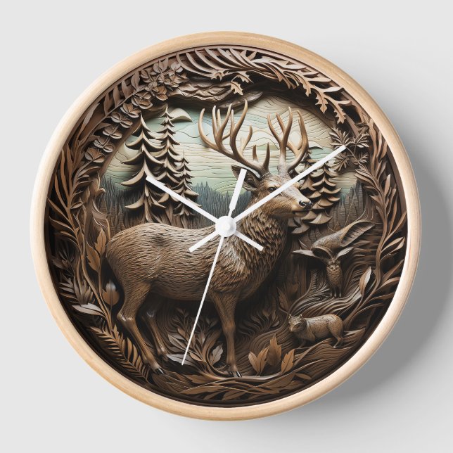 Reloj Cabina Rustic Deer Huning (Anverso)