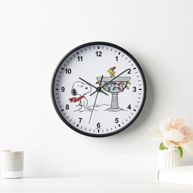 Reloj Cacahuetes | Baño de aves congelado Snoopy & Woods (Hogar)
