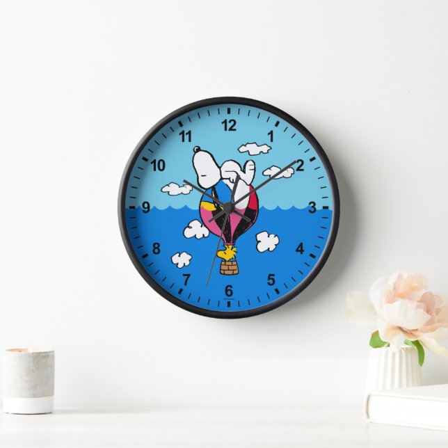 Reloj Cacahuetes | Globo de aire caliente Snoopy & Woods (Hogar)