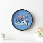 Reloj Cacahuetes | Jardín de flores Snoopy & Woodstock<br><div class="desc">Mira este divertido diseño de maní con Snoopy y Woodstock.</div>