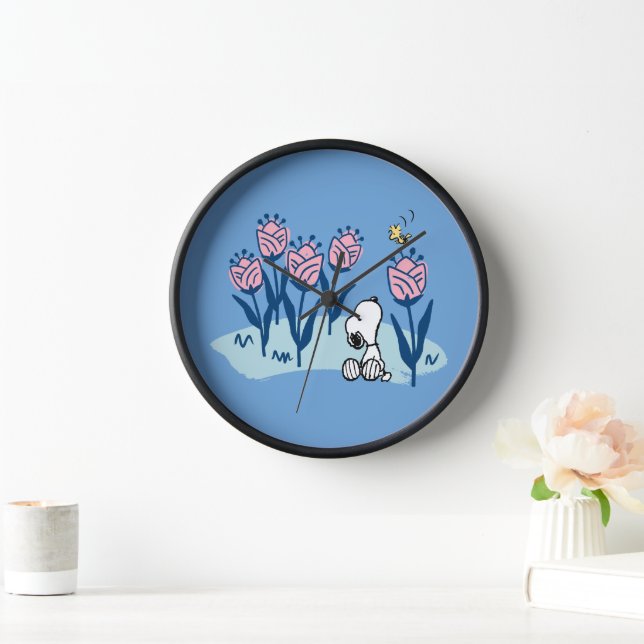 Reloj Cacahuetes | Jardín de flores Snoopy & Woodstock (Hogar)