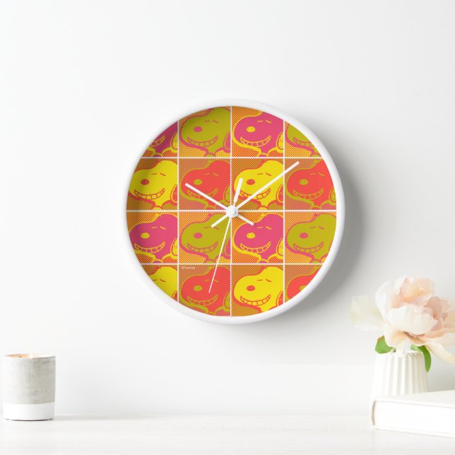 Reloj Cacahuetes | Patrón de arte pop Snoopy (Hogar)