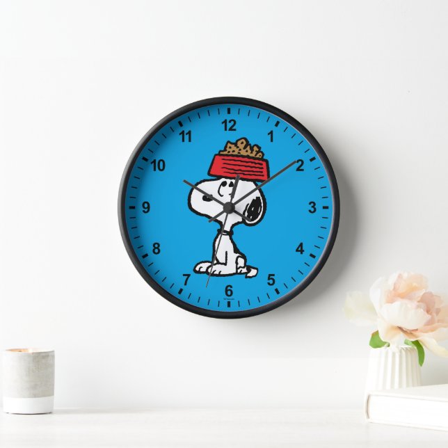 Reloj Cacahuetes | Snoopy Balanceando Su Plato De Perro (Hogar)