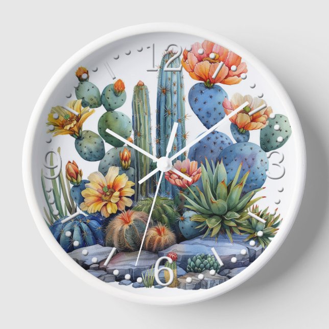 Reloj Cactus y suculentos (Anverso)