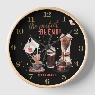 Reloj ☕ Café Coffeecore Clock Memes Barista Chalkboard