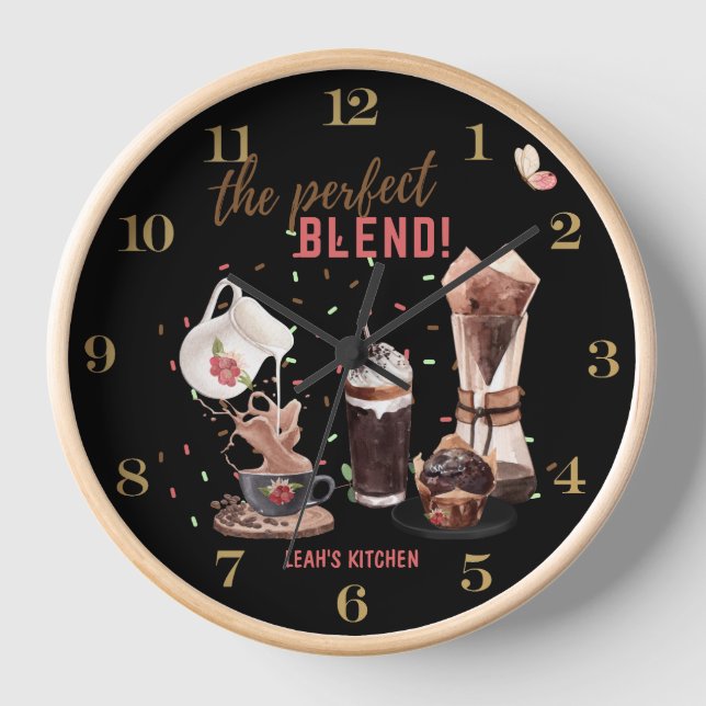 Reloj ☕ Café Coffeecore Clock Memes Barista Chalkboard (Anverso)