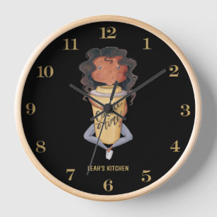 Reloj ☕ Café Coffeecore Clock Memes Barista Chalkboard