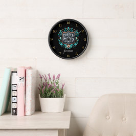 Reloj Café Coffeecore Clock Memes Barista Chalkboard