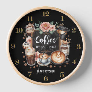 Reloj ☕Café personalizado Coffeecore Cocina Café Lugar F