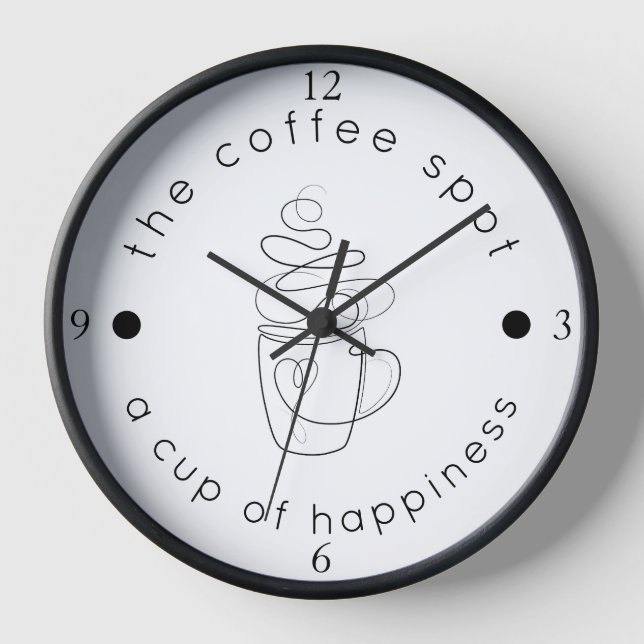 Reloj Cafetería Personalizada Agrega Tu Logotipo Moderno (Anverso)