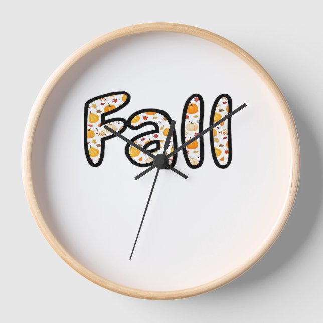 Reloj Caída con fondo de calabaza Temporada Otoño Printa (Anverso)