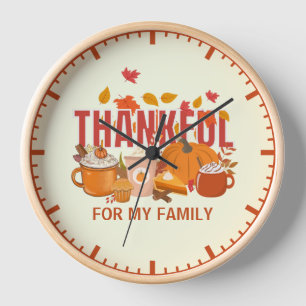 Reloj Calabaza de Acción de Gracias AGRADECIDO POR MI FA