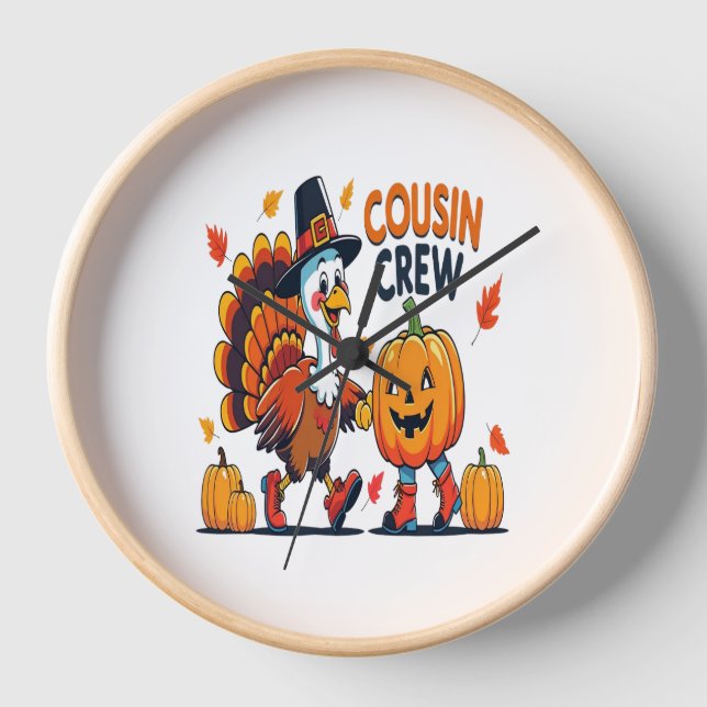 Reloj Calabaza de Acción de Gracias de la Tripulación de (Anverso)