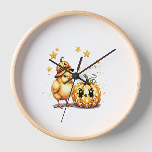 Reloj Calabaza de pollo de Halloween (Anverso)