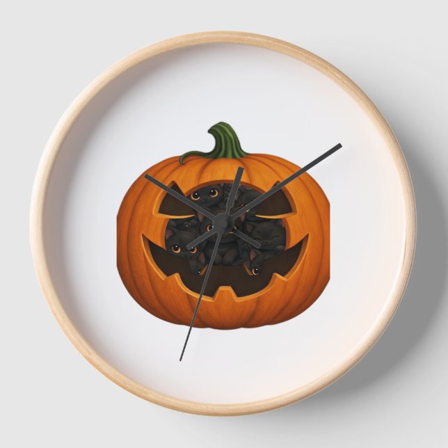 Reloj Calabaza llena de gatitos - Halloween de felino ne (Anverso)