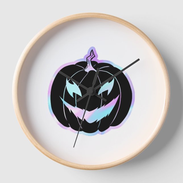 Reloj Calabaza morada de Halloween, disfraces de Hallowe (Anverso)