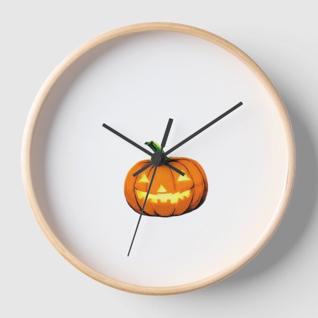 Reloj Calabaza nocturna estrellada Halloween Van Gogh Th (Anverso)