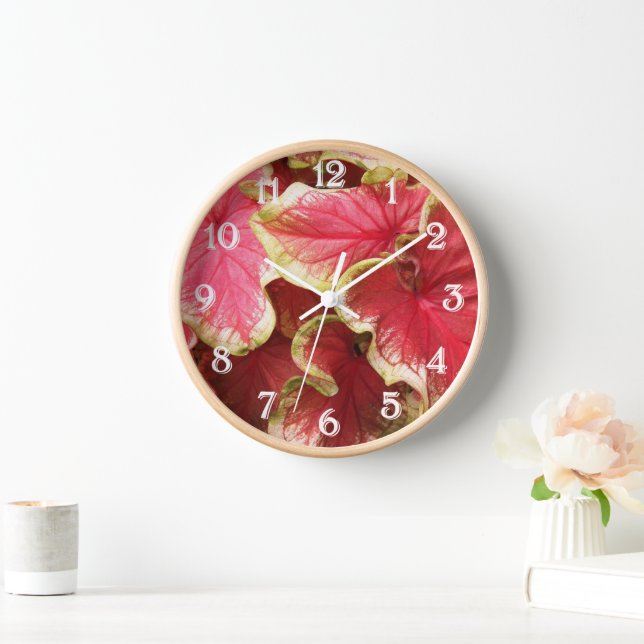 Reloj Caladio de guijarros rosados deja flores (Hogar)