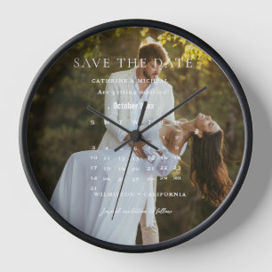 Reloj Calendario Minimalista moderno de Bodas guardar la