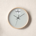 Reloj Calligrafía de guión de monograma Sage Green Clock<br><div class="desc">Monograma combinado con caligrafía de pincel.</div>