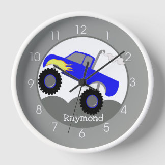 Reloj Camión azul gris monstruo niños niños niño pequeño