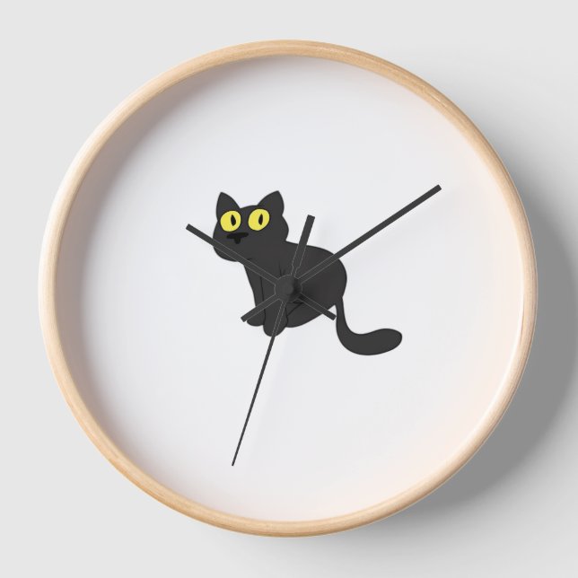 Reloj Camiseta clásica de gato negro de Halloween (Anverso)