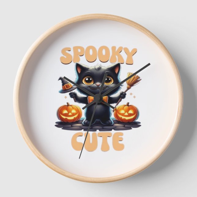 Reloj Camiseta clásica de T-Shirt, un gato negro adorabl (Anverso)