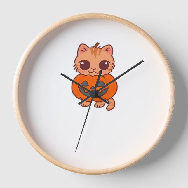 Reloj Camiseta Cute Halloween Cat T-Shirt - Dos gatos Ka (Anverso)