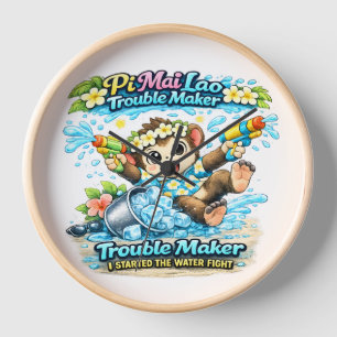 Reloj Camiseta divertida de lucha de agua Pi Mai Lao Tro