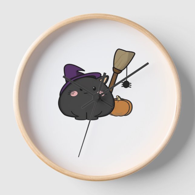 Reloj Camiseta sobredimensionada para gatos de Halloween (Anverso)