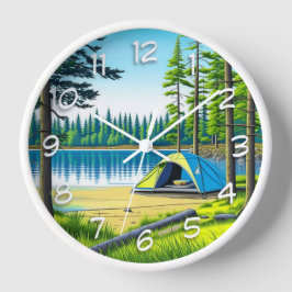 Reloj Camping natural de carpas temáticas en los bosques