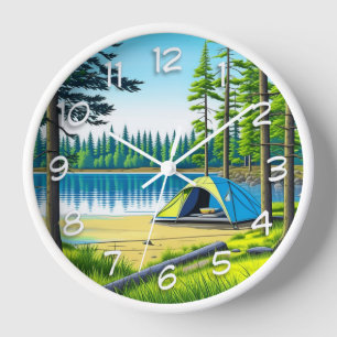 Reloj Camping natural de carpas temáticas en los bosques