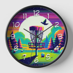 Reloj Campo de golf Pixel Art Disc
