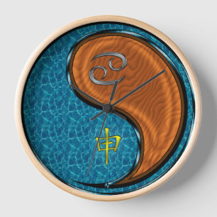 Reloj Cáncer y Mono de Madera