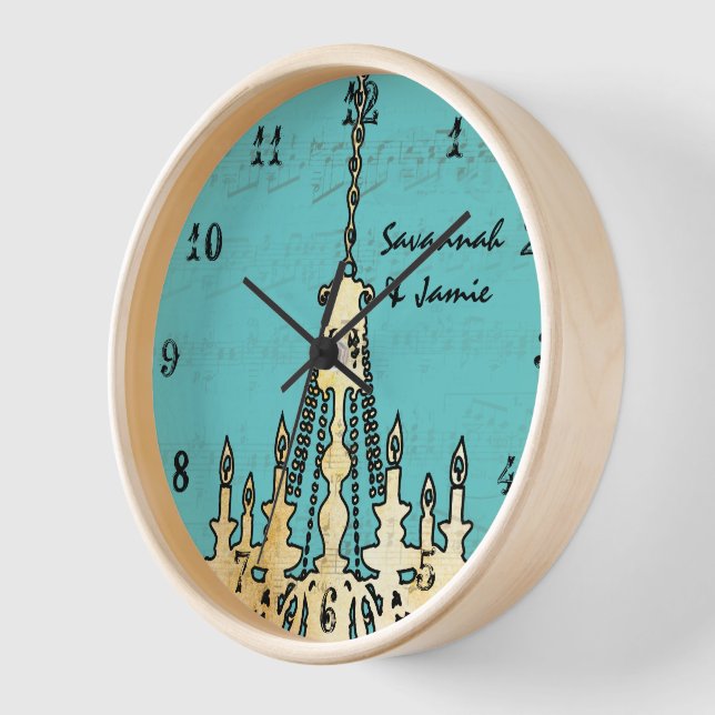 Reloj Candelabro de nota musical personalizada Cualquier (Ángulo)