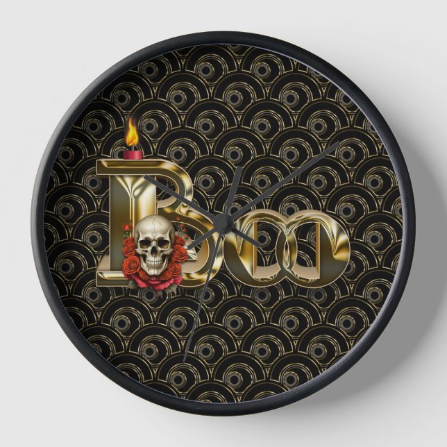 Reloj Candle Boo Halloween Wall Clock (Anverso)
