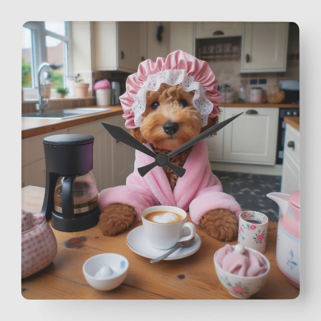 Reloj caprichoso de pared de perro (Anverso)