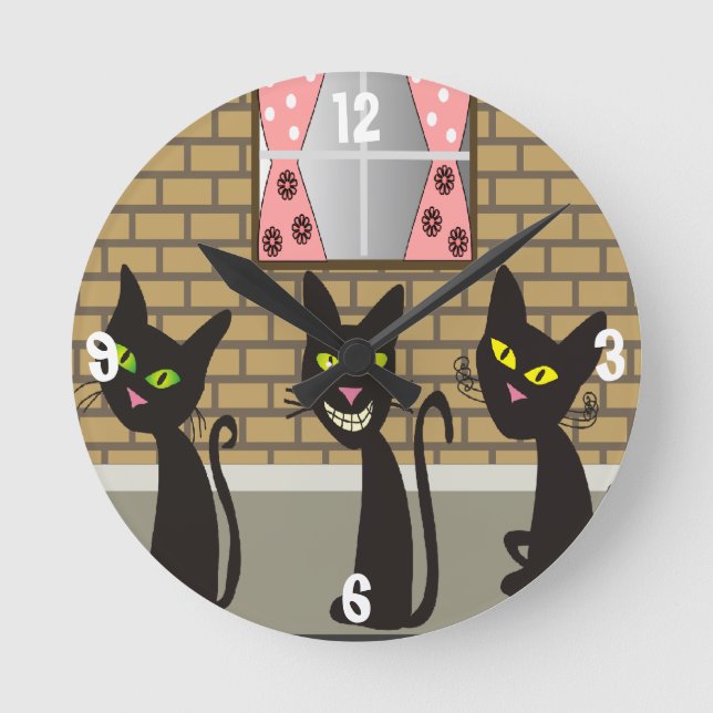 Reloj caprichoso para gatos negros (Anverso)