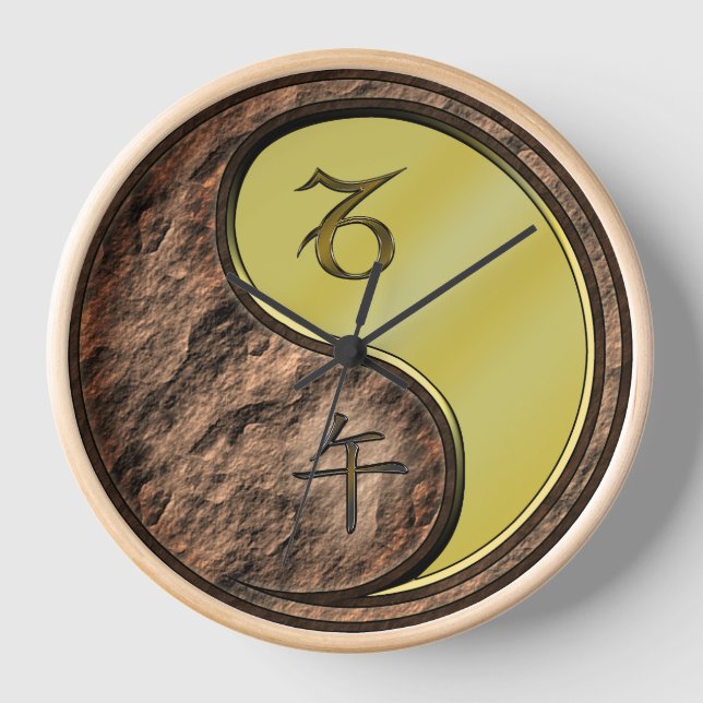 Reloj Capricornio y Caballo de Metal (Anverso)