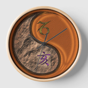 Reloj Capricornio y Jabalí de Madera
