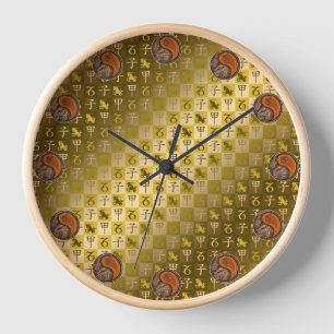 Reloj Capricornio y Rata de Madera