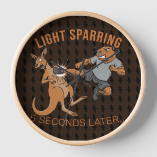 Reloj Capybara divertido vs canguro ligero esparring MMA