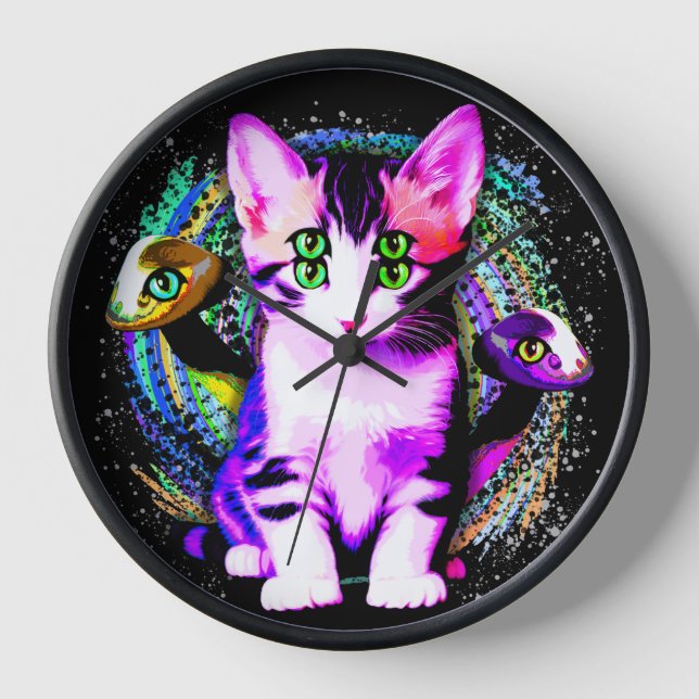 Reloj Carácter de estética psíquica de gatos Kitty (Anverso)
