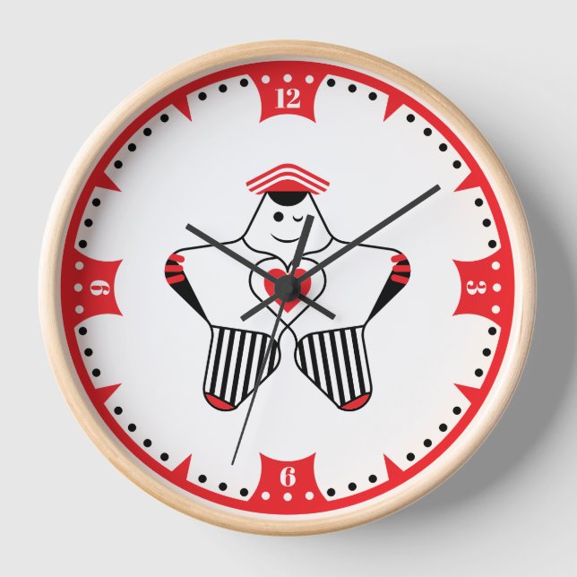 Reloj Carácter de estrella juguetona con corazón (Anverso)