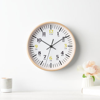Reloj Caracteres chinos de números dorados negros