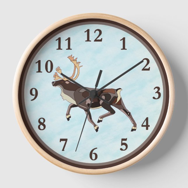 Reloj Caribú/reno de arte popular (Anverso)