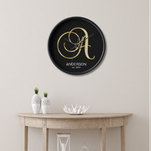Reloj Carta monogramada de oro personalizada A Familia