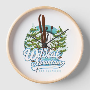 Reloj Cartel de esquí de Wildcat Mountain New Hampshire