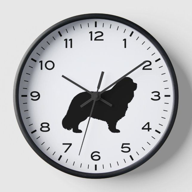 Reloj Cavalier King Charles Spaniel Dog Silhouette (Anverso)