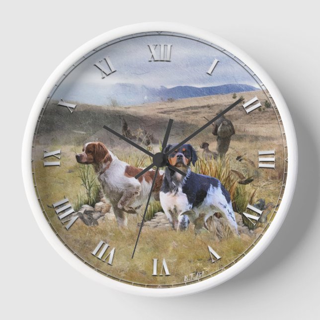 Reloj Caza de codornices con un español británico, arte (Anverso)